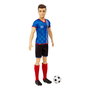 Mattel Muñeco Ken Futbolista HCN15 con Camiseta Roja y Balón, Juguete para Niños +3 Años