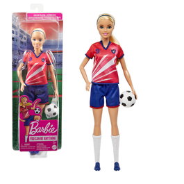 Barbie Muñeca Futbolista Camiseta Roja HCN17 Mattel +3 Años