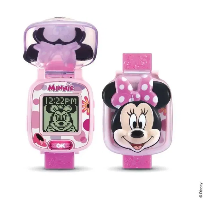 VTech Reloj Interactivo Minnie Idioma Francés Aprendizaje Pantalla Animada Parlante Disney