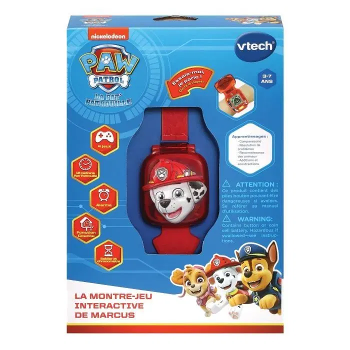 Vtech Reloj Interactivo de Marcus de la Patrulla Canina - Idioma Francés, Caras en 3D
