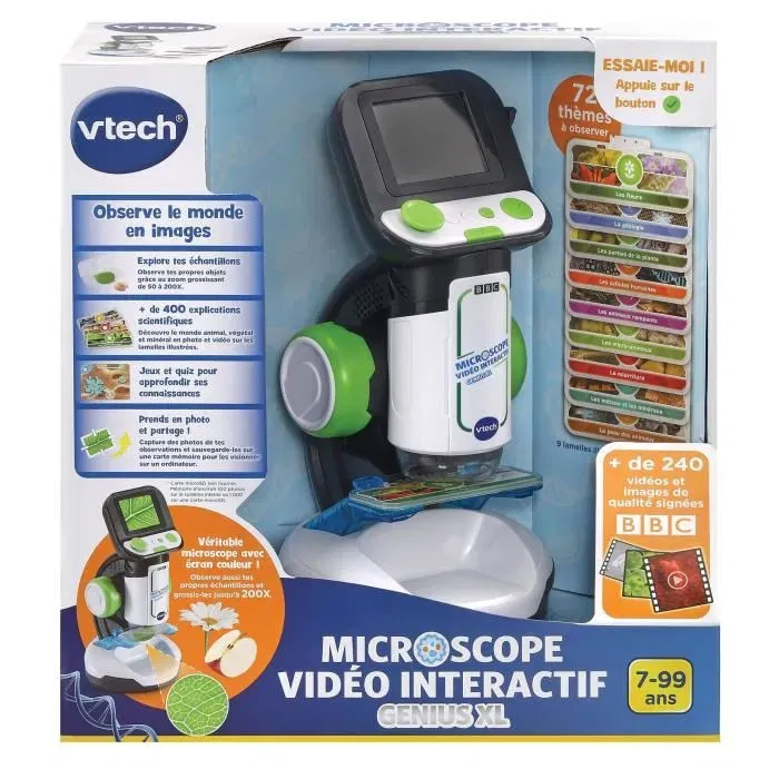 Vtech Genius XL Videomicroscopio Interactivo con Zoom para Niños en Francés