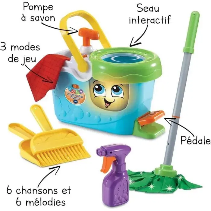 Vtech Carro de limpieza Little Magi'clean Juguete de imitación para niños Idioma francés Vtech Carro de limpieza Little Magi'clean Juguete de imitación para niños Idioma francés