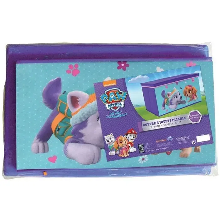 Fun House Cofre de Juguete Plegable Paw Patrol para Niña, Pat'Patrouille, Caja de Almacenamiento Infantil a partir de 3 años, L 56.5 x P 36 x H 31 cm