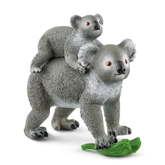 Schleich 42566 Maman y Baby Koala, Figuras de Animales Salvajes de Colección Wild Life