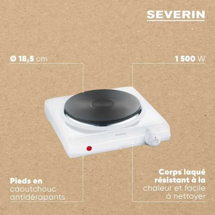Severin KP 1091 Placa Eléctrica 1500 W Blanco