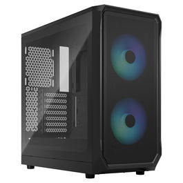 Fractal Design Focus 2 RGB Black Window - Caja de PC ATX/Micro-ATX/Mini-ITX con Ventana Lateral e Iluminación RGB