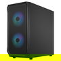 Fractal Design Focus 2 RGB Black Window - Caja de PC ATX/Micro-ATX/Mini-ITX con Ventana Lateral e Iluminación RGB