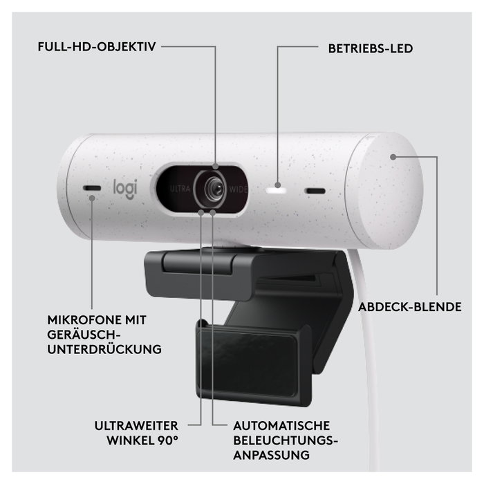 Logitech Brio 500 Webcam Full HD Blanco