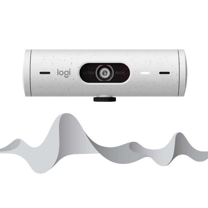 Logitech Brio 500 Webcam 4 MP, 1080p/30 fps, Campo Visual Ajustable, Enfoque Automático, Blanco Crudo