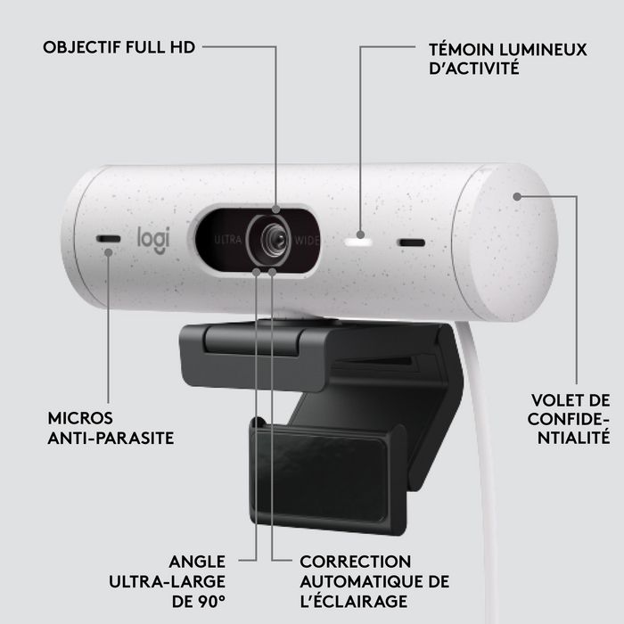 Logitech Brio 500 Webcam Full HD Blanco