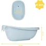 Badabulle Bañera para Bebé, Nacimiento a 24 Meses, Espaciosa, Hecha en Europa, Compatible con Hamaca o Silla de Baño