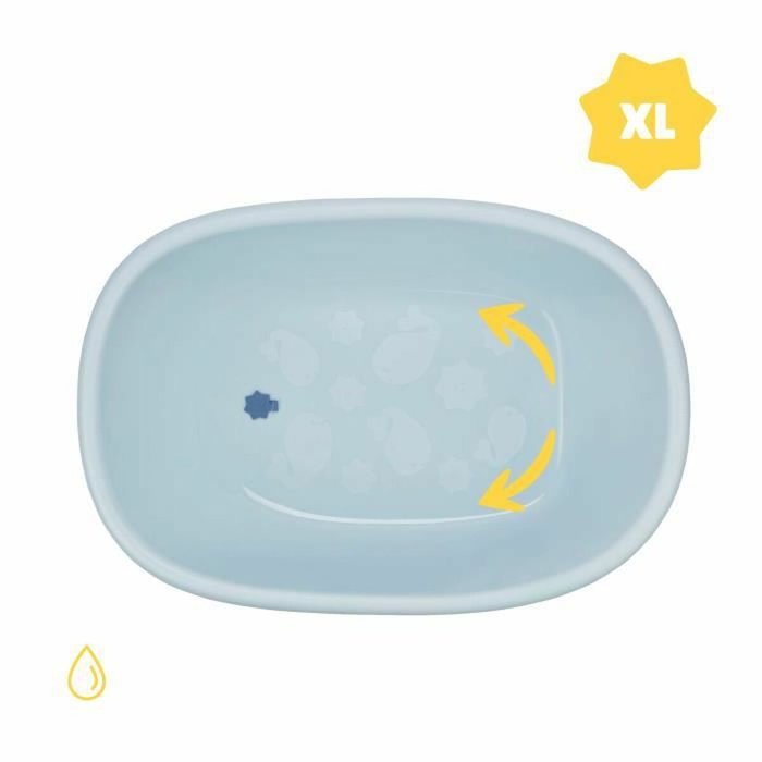 Badabulle Bañera para Bebé, Nacimiento a 24 Meses, Espaciosa, Hecha en Europa, Compatible con Hamaca o Silla de Baño