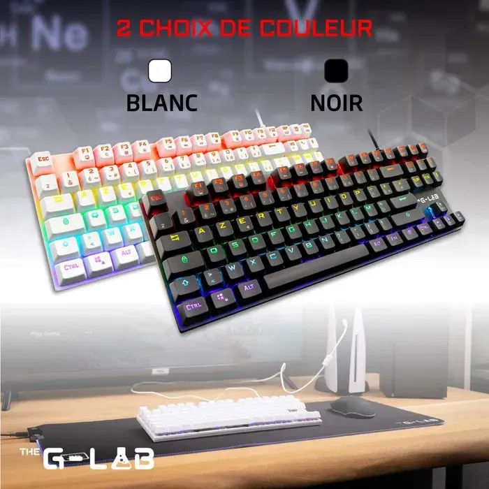 The G-Lab Teclado Mecánico TKL Keyz Mercury W/FR Blanco FR The G-Lab Teclado Mecánico TKL Keyz Mercury W/FR Blanco FR