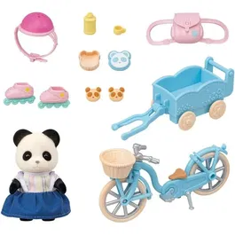 Sylvanian Families The Girl Panda, su bicicleta y su trailer - Familias Sylvania - 5652 - 3 años