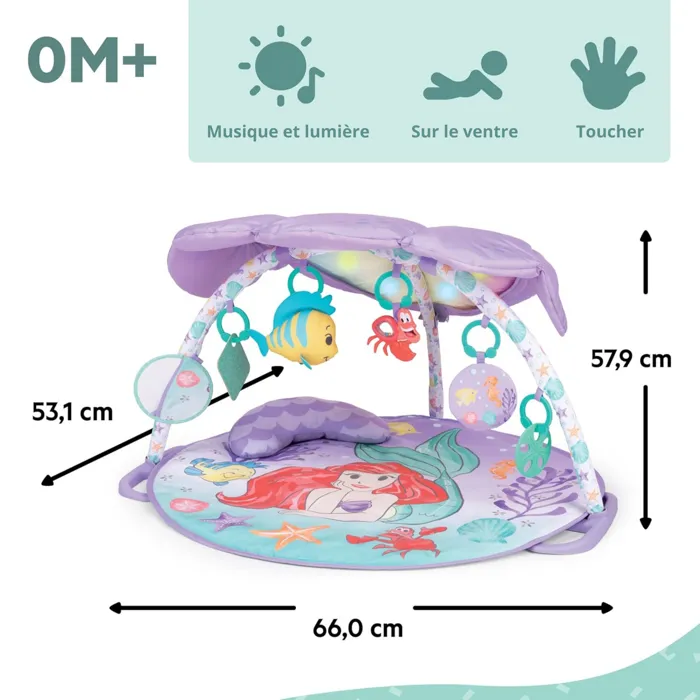Disney Baby Alfombra de Actividades La Sirenita Luminosa y Musical 48 x 81 x 81 cm Multicolor Nacimiento