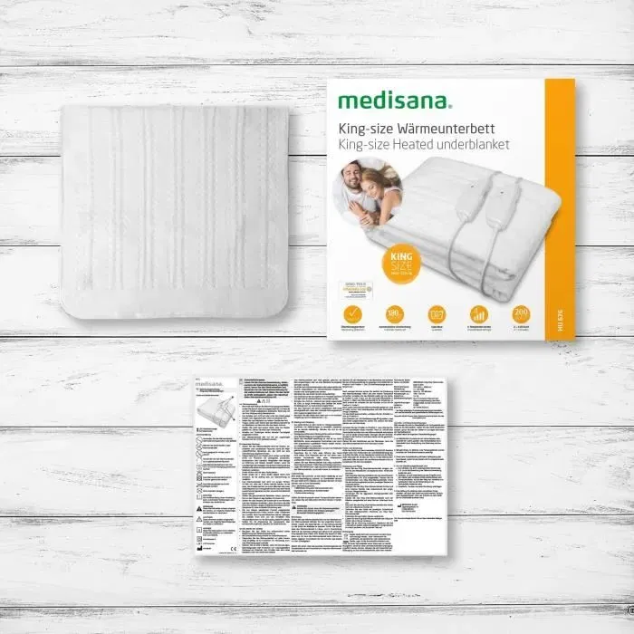 Medisana Manta Calentada King Size Mezisana - HU 676 XXL - 2 Elementos de Control, 150 x 160 cm, 4 Configuraciones de Temperatura, Lavable