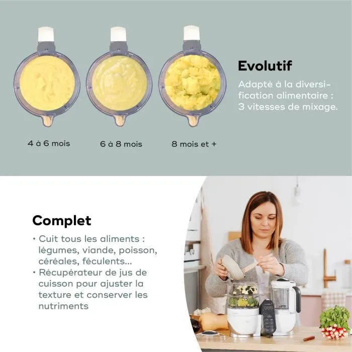 Babymoov Nutribaby Pack (+) White y 3 Babybols 180ml + 2 Spooners - BBM3661276181106 - Ideal para la Diversificación