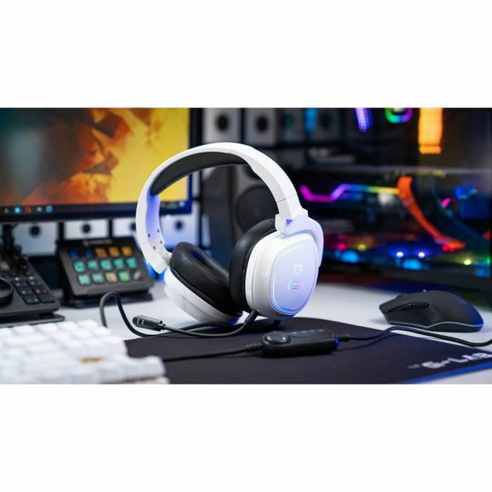 The G-Lab Korp Radium White Auriculares Gaming RGB Blanco