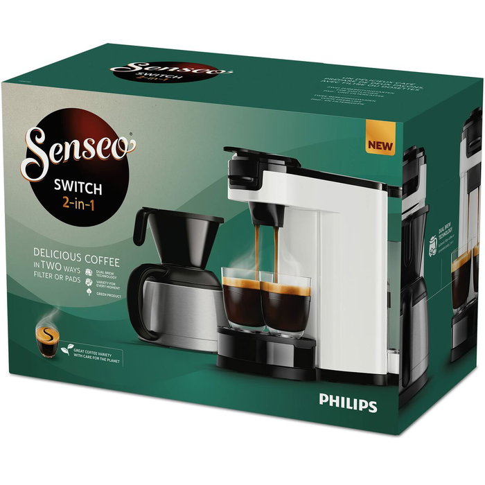Philips Senseo Switch HD6592/05 Cafetera 2 en 1