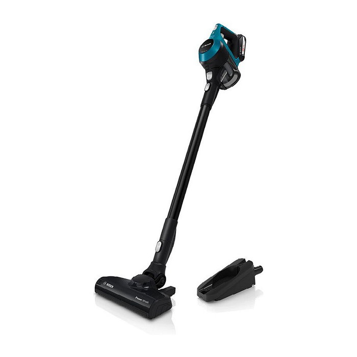 Bosch BBS611LAG Aspiradora escoba sin bolsa, 2 en 1, con batería de 18V y 30 min autonomía, color azul, cepillo rectangular, 0.3L