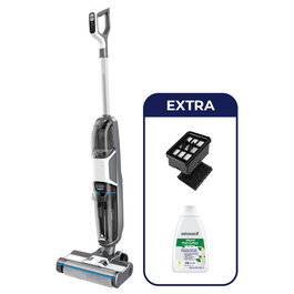 Bissell CrossWave HF3 Select 3639N Aspiradora Vertical sin Cable, Limpia en Seco y Húmedo, Gris/Blanco, 25 min Autonomía, 0.53 L Tanque de Agua Limpia