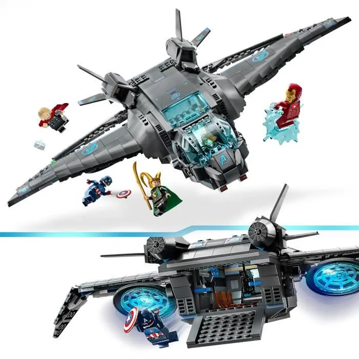 LEGO Marvel 76248 Los quince de los Vengadores, juguete de naves espaciales con figuras, infinito