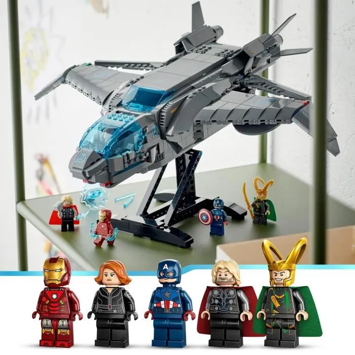 LEGO Marvel 76248 Los quince de los Vengadores, juguete de naves espaciales con figuras, infinito