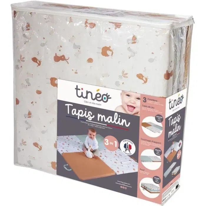 Tineo TIN3275055657623 Multifunción 3 en 1 y Alfombras Escalables para Juego o Despertar - 120x120 cm