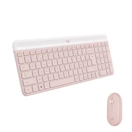 Logitech MK470 Combo Teclado Inalámbrico Compacto y Ratón, Silencioso, 2.4 GHz USB, Plug and Play, Windows, Rosa