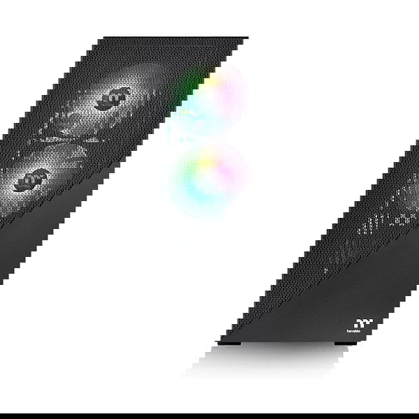 Thermaltake Divider 370 TG ARGB Black Midi Tower Caja de PC con Panel de Vidrio Templado y Iluminación Frontal