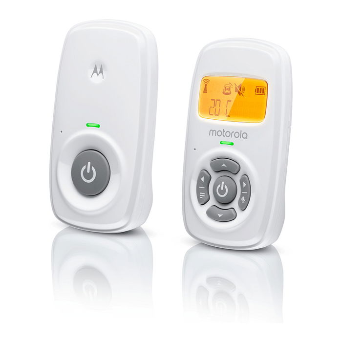 Motorola AM24 Baby Monitor Vigilabebés DECT, Blanco, 300 m de Alcance, Pantalla, Sensor Temperatura