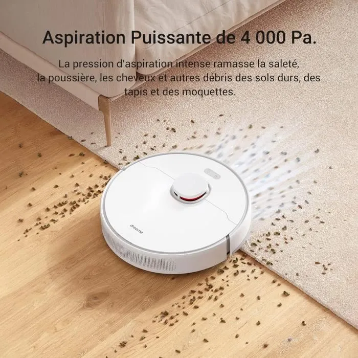 Dreame D10 Plus Blanco Robot Aspirador y Fregasuelos con Estación de Vaciado Automático