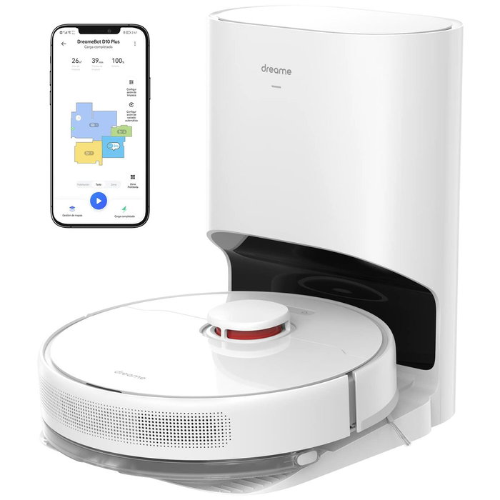 Dreame D10 Plus Blanco Robot Aspirador y Fregasuelos con Estación de Vaciado Automático