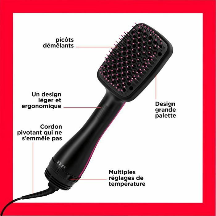Revlon RVDR5212E Cepillo de aire caliente Negro y Rosa Revlon RVDR5212E Cepillo de aire caliente Negro y Rosa