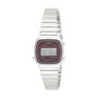 Casio LA670WA-4DF con esfera roja y correa plateada