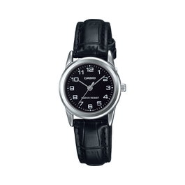 Casio LTP-V001L-1B con correa de cuero negra