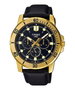Casio MTP-VD300GL-1EUD con caja dorada y correa de cuero negra