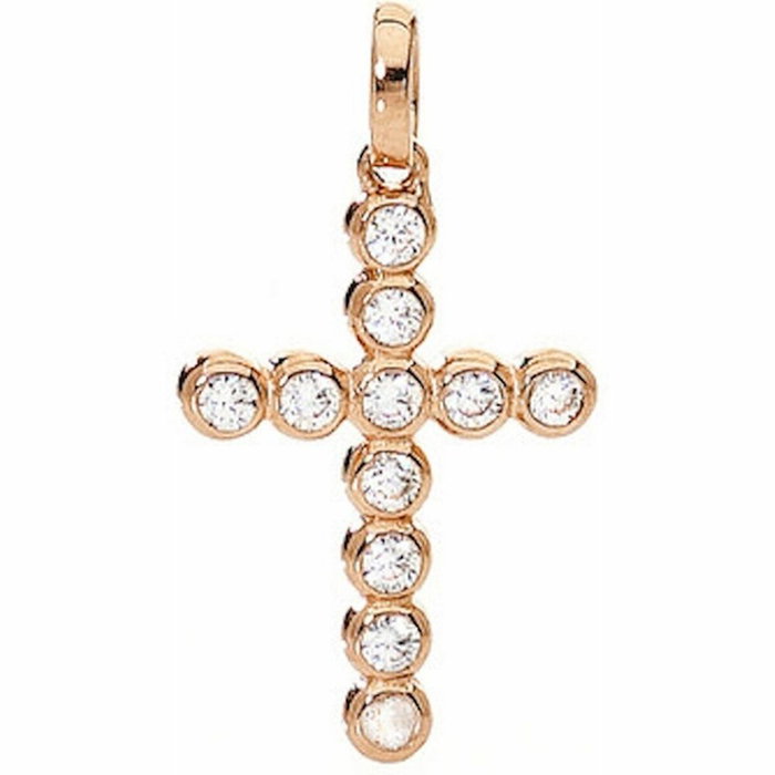Collar Mujer Amen CROCE PICCOLA ARGENTO IP ORO ROSA E ZIRCONI Collar Mujer Amen CROCE PICCOLA ARGENTO IP ORO ROSA E ZIRCONI