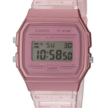 Casio Reloj F-91WS-4EF Cronógrafo, Alarma, Calendario Automático