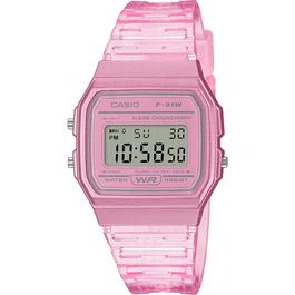 Casio Reloj F-91WS-4EF Cronógrafo, Alarma, Calendario Automático