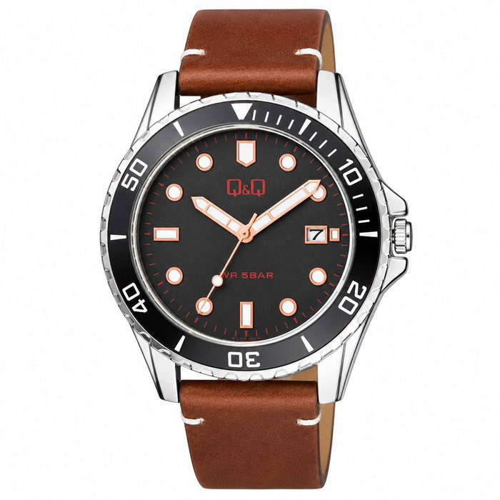Q&Q A172J312Y Reloj Analógico para Hombre con Correa de Piel Sintética Marrón Q&Q A172J312Y Reloj Analógico para Hombre con Correa de Piel Sintética Marrón