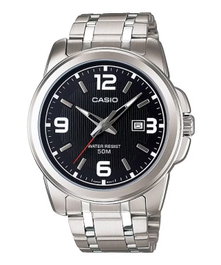 Casio MTP-1314D-1AVDF con esfera negra y correa gris