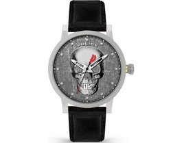 Police Reloj PL15404JS.57 con correa de cuero negra