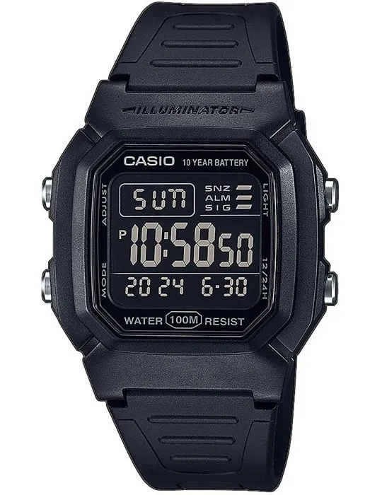 Casio Reloj W-800H-1BVES con Iluminación LED, Cronómetro, Resistencia al Agua 10 Bar Casio Reloj W-800H-1BVES con Iluminación LED, Cronómetro, Resistencia al Agua 10 Bar