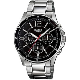 Reloj Hombre Casio MTP1374D1AVDF Negro Plateado (Ø 35 mm) (Ø 47 mm)