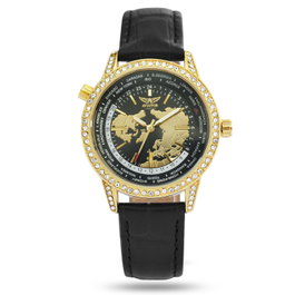Aviator Reloj Aviator AVW8633L03 con correa de cuero negro