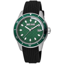 Just Cavalli JC1G179P0015 con esfera verde y correa negra