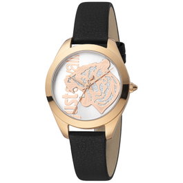 Just Cavalli JC1L210L0025 Reloj de Mujer con Correa de Cuero Negra