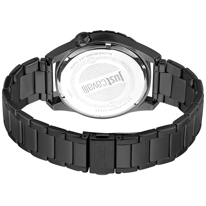 Just Cavalli JC1G217M0085 Reloj Analógico Negro con Esfera Azul
