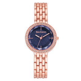 Juicy Couture Reloj JC1208NVRG Rosa con Esfera Azul